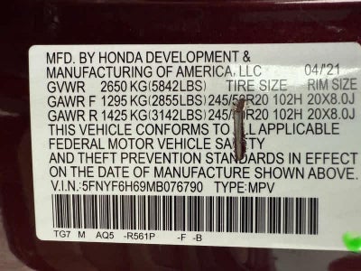 2021 Honda Pilot AWD Touring 7 Passenger