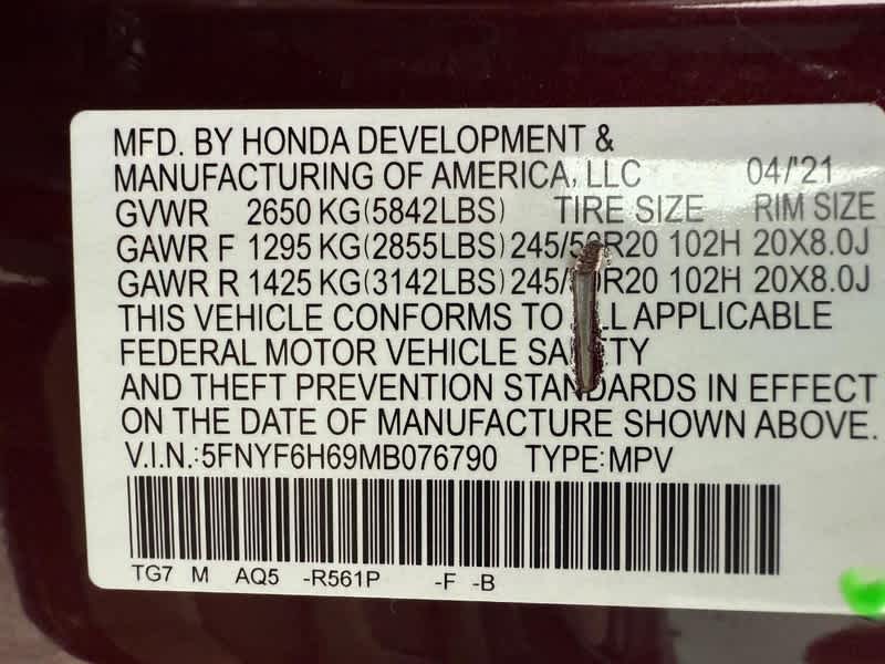 2021 Honda Pilot AWD Touring 7 Passenger