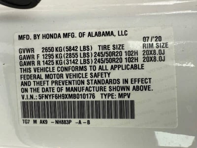 2021 Honda Pilot AWD Touring 8 Passenger