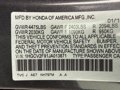 2018 Honda Accord Touring 2.0T Auto