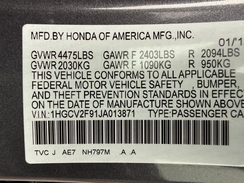 2018 Honda Accord Touring 2.0T Auto