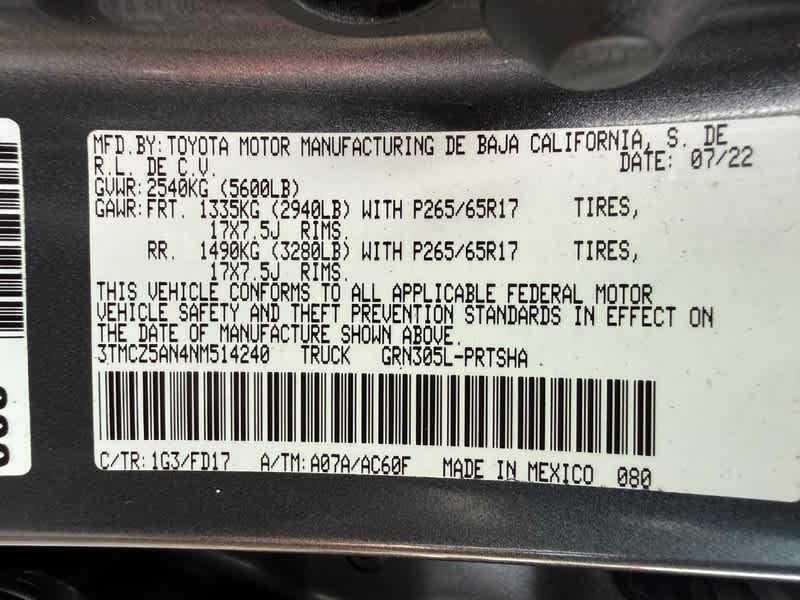 2022 Toyota Tacoma TRD Sport Double Cab 5 Bed V6 AT