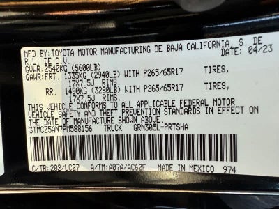 2023 Toyota Tacoma TRD Sport Double Cab 5 Bed V6 AT