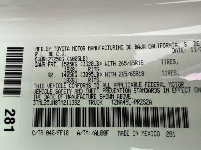 2026 Toyota Tacoma SR5 Double Cab 5 Bed AT