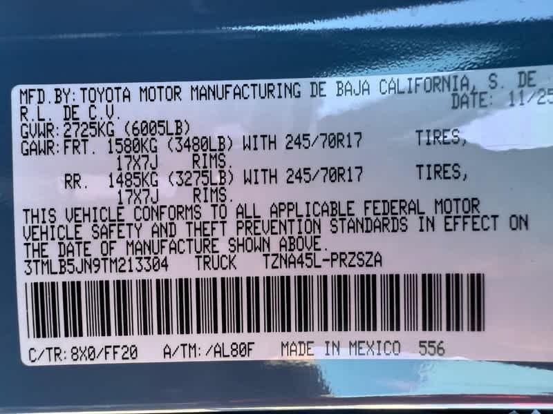 2026 Toyota Tacoma SR5 Double Cab 6 Bed AT