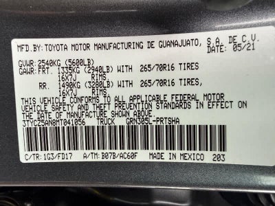 2021 Toyota Tacoma TRD Off Road Double Cab 5 Bed V6 AT