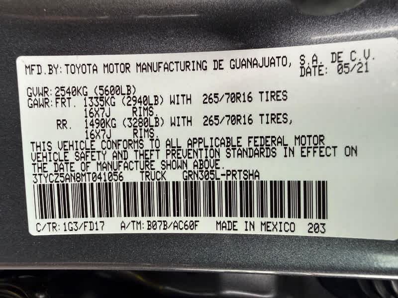 2021 Toyota Tacoma TRD Off Road Double Cab 5 Bed V6 AT