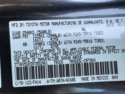 2022 Toyota Tacoma SR Access Cab 6 Bed I4 AT