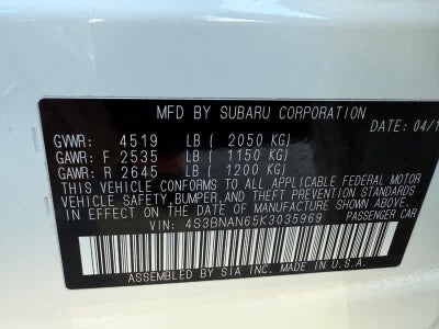 2019 Subaru Legacy 2.5i Limited