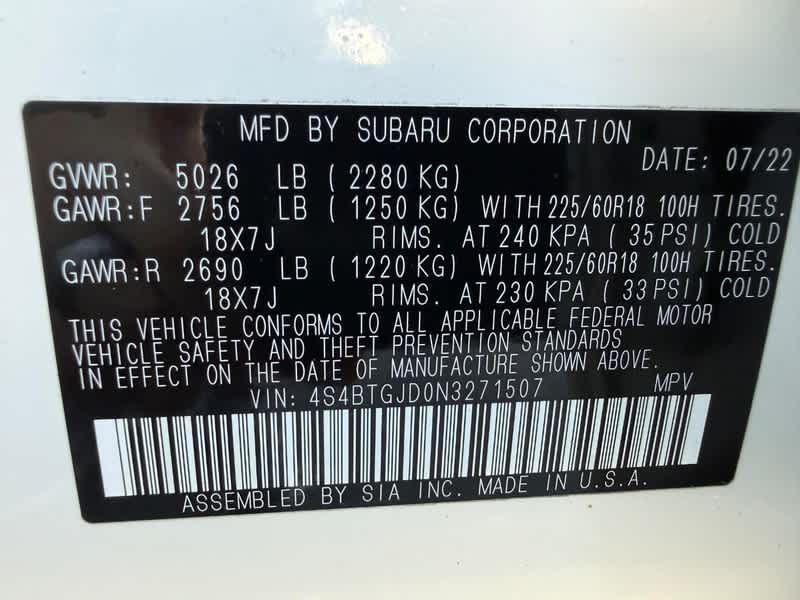 2022 Subaru Outback Onyx Edition XT CVT