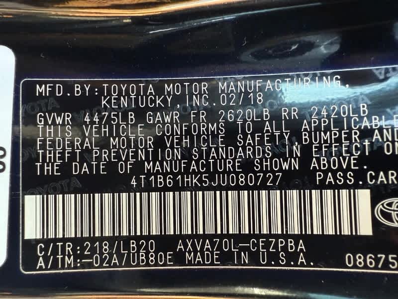 2018 Toyota Camry XSE Auto