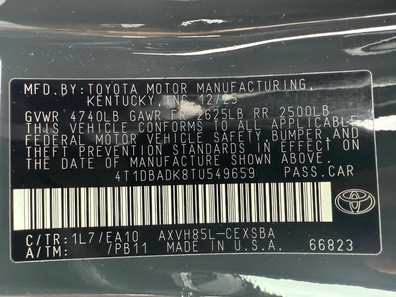 2026 Toyota Camry SE AWD