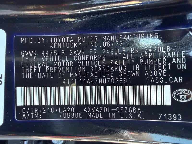 2022 Toyota Camry XLE Auto