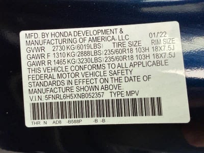 2022 Honda Odyssey EX Auto