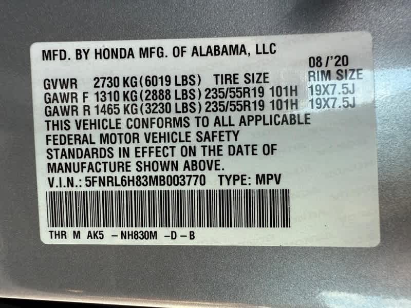 2021 Honda Odyssey Touring Auto