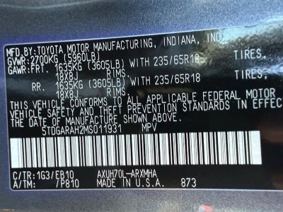 2021 Toyota Highlander Hybrid XLE FWD