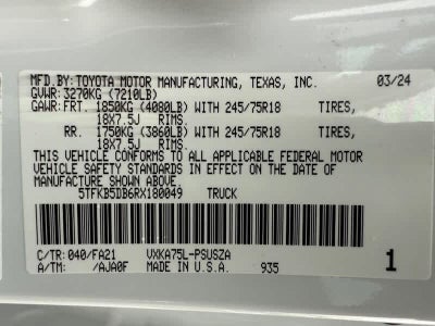 2024 Toyota Tundra SR CrewMax 5.5 Bed