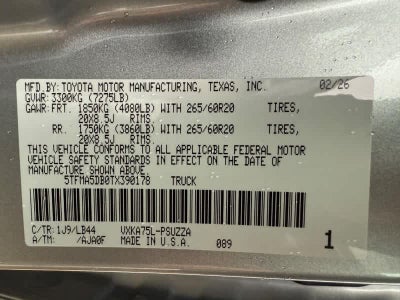 2026 Toyota Tundra 1794 Edition CrewMax 5.5 Bed