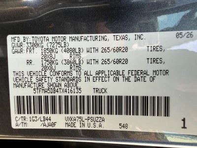 2026 Toyota Tundra 1794 Edition CrewMax 5.5 Bed