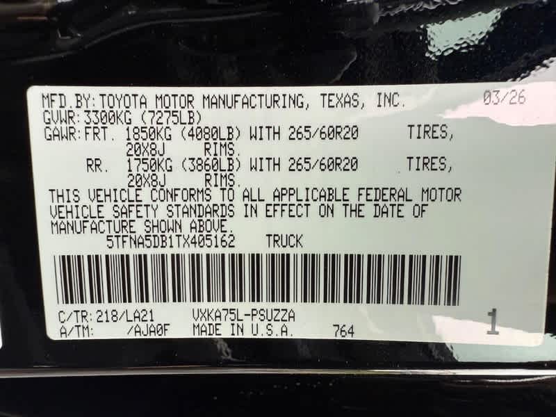 2026 Toyota Tundra Platinum CrewMax 5.5 Bed