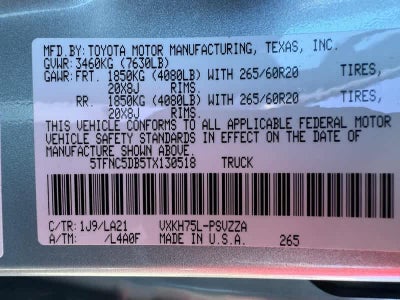 2026 Toyota Tundra Platinum Hybrid CrewMax 5.5 Bed