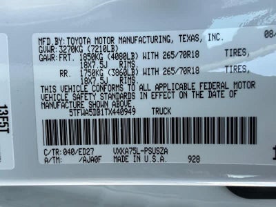 2026 Toyota Tundra SR5 CrewMax 5.5 Bed