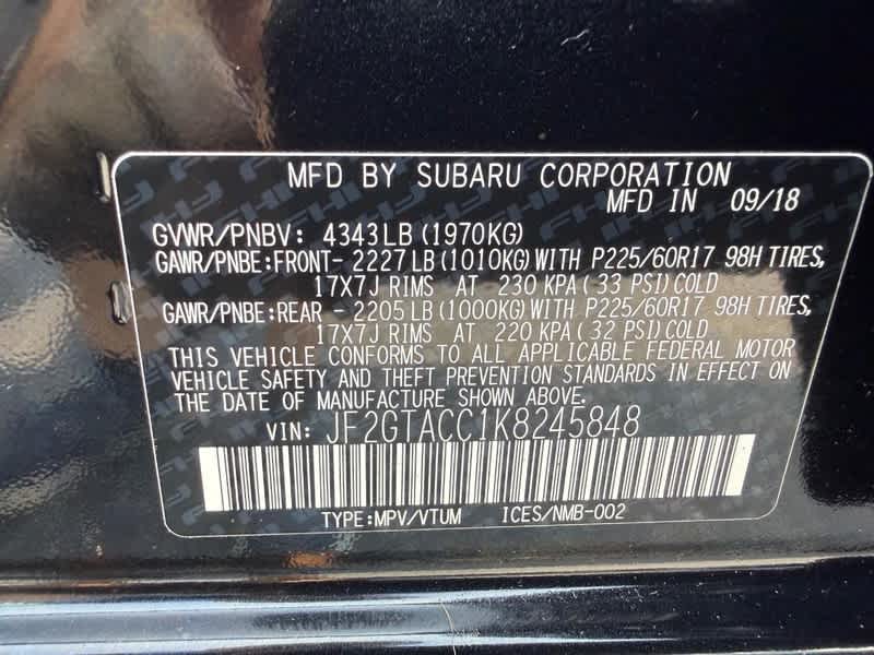 2019 Subaru Crosstrek 2.0i Premium CVT