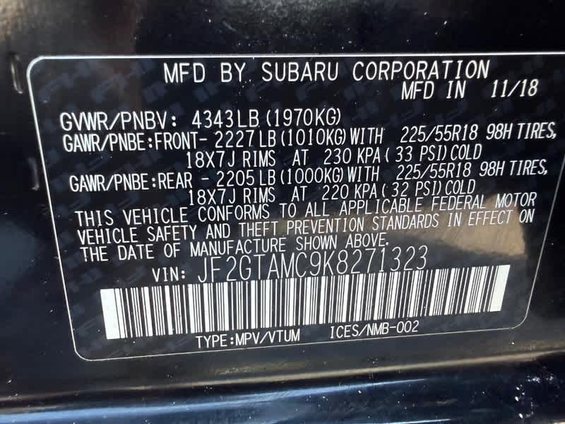 2019 Subaru Crosstrek 2.0i Limited CVT