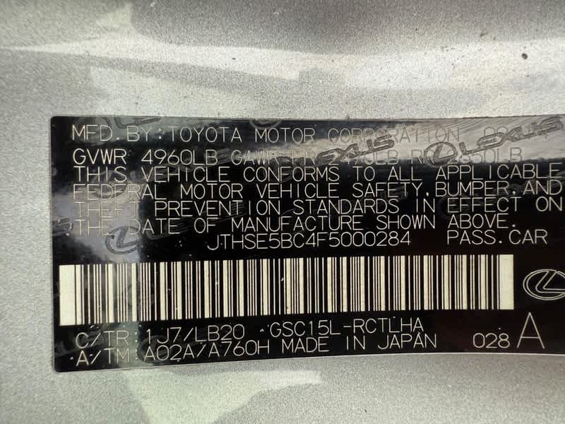 2015 Lexus RC 350 2dr Cpe AWD